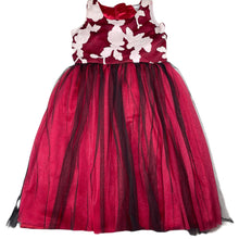 Load image into Gallery viewer, Girls Beborn by Doodle, red, white &amp; black tulle party dress, GUC, size 6, L: 70cm