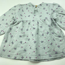 Load image into Gallery viewer, Girls Zara, grey floral long sleeve top, GUC, size 000,  