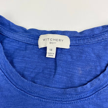 Load image into Gallery viewer, Boys Witchery, blue cotton t-shirt / top, wash fade, FUC, size 14,  