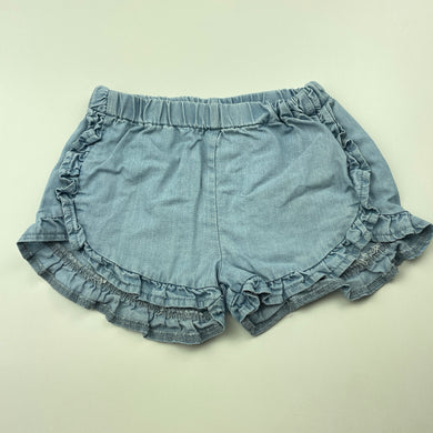 Girls Seed, blue lyocell shorts, elasticated, FUC, size 0,  