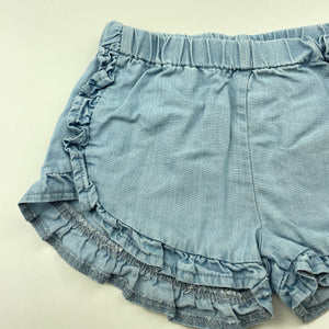 Girls Seed, blue lyocell shorts, elasticated, FUC, size 0,  