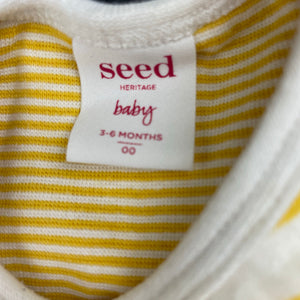 unisex Seed, yellow & white soft cotton romper, FUC, size 00,  