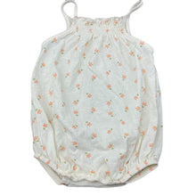 Load image into Gallery viewer, Girls Zara, lightweight floral cotton romper, EUC, size 000,  
