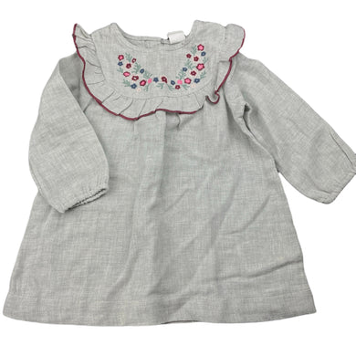 Girls H&M, embroidered lightweight long sleeve dress, GUC, size 0, L: 38cm