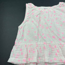 Load image into Gallery viewer, Girls Zara, white &amp; pink summer top, EUC, size 000,  