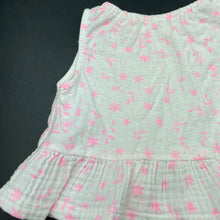 Load image into Gallery viewer, Girls Zara, white &amp; pink summer top, EUC, size 000,  