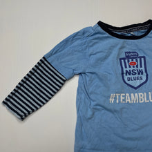 Load image into Gallery viewer, Boys NSWRL, Supporter NSW Blues cotton long sleeve top, GUC, size 2,  