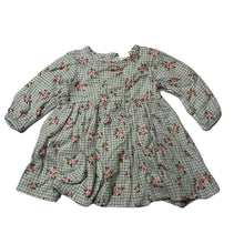 Load image into Gallery viewer, Girls Baby Baby, lightweight floral cotton long sleeve dress, EUC, size 0, L: 36cm