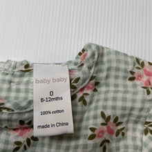 Load image into Gallery viewer, Girls Baby Baby, lightweight floral cotton long sleeve dress, EUC, size 0, L: 36cm