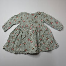 Load image into Gallery viewer, Girls Baby Baby, lightweight floral cotton long sleeve dress, EUC, size 0, L: 36cm