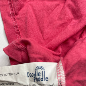 Girls Doodle Poodle, pink cotton casual dress, EUC, size 00, L: 31cm