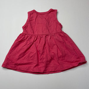 Girls Doodle Poodle, pink cotton casual dress, EUC, size 00, L: 31cm