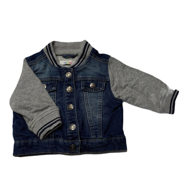 Boys Higgledee, knit denim jacket, poppers, GUC, size 0,  