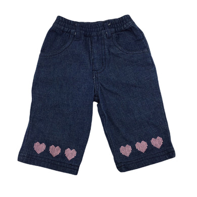 Minipie blue denim jeans, elasticated, size 00, Pre-loved