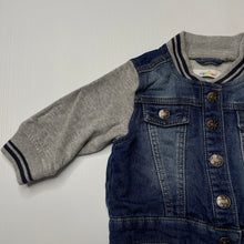 Load image into Gallery viewer, Boys Higgledee, knit denim jacket, poppers, GUC, size 0,  