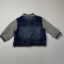 Load image into Gallery viewer, Boys Higgledee, knit denim jacket, poppers, GUC, size 0,  