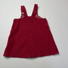 Load image into Gallery viewer, Girls Pumpkin Patch, corduroy cotton overalls dress / pinafore, EUC, size 000, L: 36cm
