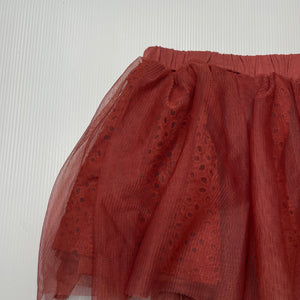 Girls Anko, broderie cotton & tulle skirt, elasticated, L: 23cm, EUC, size 3,  