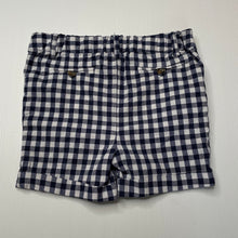 Load image into Gallery viewer, Boys Bardot Junior, blue &amp; white check shorts, elasticated, EUC, size 2,  