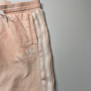 Girls Adidas, pink casual shorts, elasticated, discolouration, FUC, size 6-7,  