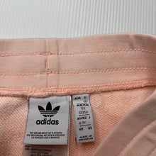 Load image into Gallery viewer, Girls Adidas, pink casual shorts, elasticated, discolouration, FUC, size 6-7,  