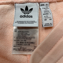 Load image into Gallery viewer, Girls Adidas, pink casual shorts, elasticated, discolouration, FUC, size 6-7,  