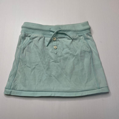 Girls Country Road, blue cotton skirt, elasticated, L: 25cm, small mark on back, FUC, size 3,  