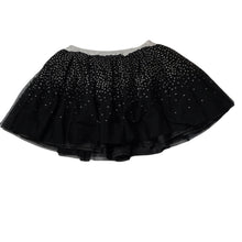 Load image into Gallery viewer, Girls Charlie &amp; Me, black &amp; silver tulle party skirt, elasticated, L: 29cm, EUC, size 8,  