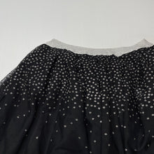 Load image into Gallery viewer, Girls Charlie &amp; Me, black &amp; silver tulle party skirt, elasticated, L: 29cm, EUC, size 8,  