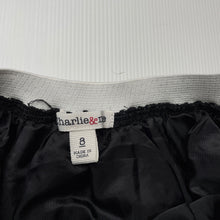 Load image into Gallery viewer, Girls Charlie &amp; Me, black &amp; silver tulle party skirt, elasticated, L: 29cm, EUC, size 8,  