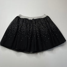 Load image into Gallery viewer, Girls Charlie &amp; Me, black &amp; silver tulle party skirt, elasticated, L: 29cm, EUC, size 8,  