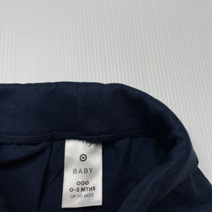 unisex Target, navy cotton shorts, elasticated, EUC, size 000,  