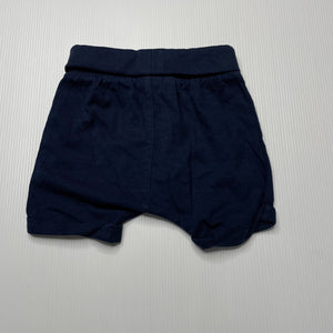 unisex Target, navy cotton shorts, elasticated, EUC, size 000,  