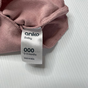 Girls Anko, pink cotton singlet top, GUC, size 000,  