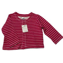Load image into Gallery viewer, Girls Baby Patch, pink &amp; white stripe cotton long sleeve top, NEW, size 00,  