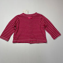 Load image into Gallery viewer, Girls Baby Patch, pink &amp; white stripe cotton long sleeve top, NEW, size 00,  