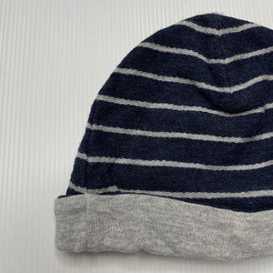 Boys striped, cotton hat / beanie, EUC, size 0,  