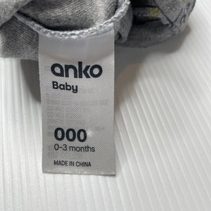 unisex Anko, grey marle hat / beanie, tigers, EUC, size 000,  