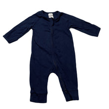 Load image into Gallery viewer, unisex Target, navy organic cotton blend zip romper, EUC, size 000,  