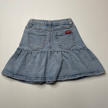 Load image into Gallery viewer, Girls Seed, blue stretch denim skirt, adjustable, no size, L: 29cm, W: 23cm across, FUC, size 2-3,  