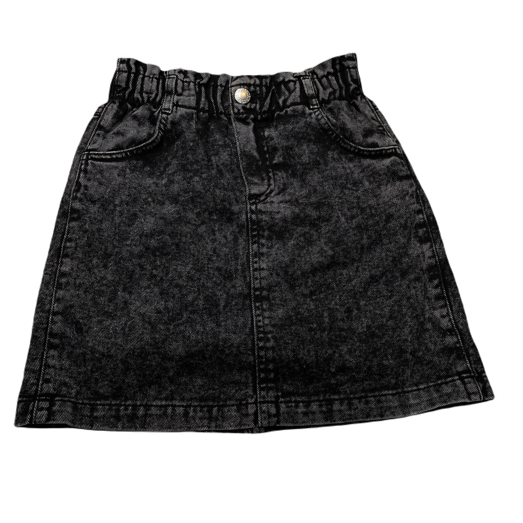 Girls H&M, black denim skirt, elasticated, L: 35.5cm, EUC, size 9,  