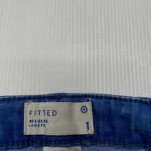 Load image into Gallery viewer, Girls Target, blue stretch denim jeans, adjustable, Inside leg: 27.5cm, GUC, size 1,  