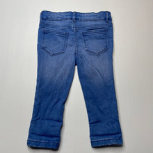 Load image into Gallery viewer, Girls Target, blue stretch denim jeans, adjustable, Inside leg: 27.5cm, GUC, size 1,  