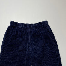 Load image into Gallery viewer, Boys blue, corduroy cotton pants / bottoms, elasticated, GUC, size 00,  