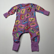 Load image into Gallery viewer, Girls Bonds, zip wondersuit / zippy / romper, casette tapes, GUC, size 000,  