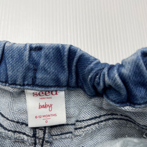 unisex Seed, stretch knit denim jeans, elasticated, FUC, size 0,  