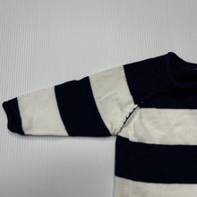 Load image into Gallery viewer, Girls Bonds, navy &amp; white knitted cotton cardigan, EUC, size 0000,  