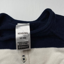 Load image into Gallery viewer, Girls Bonds, navy &amp; white knitted cotton cardigan, EUC, size 0000,  