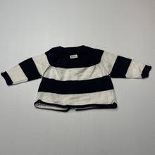 Load image into Gallery viewer, Girls Bonds, navy &amp; white knitted cotton cardigan, EUC, size 0000,  