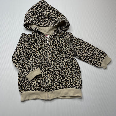 Girls Seed, leopard print cotton zip hoodie sweater, GUC, size 0,  